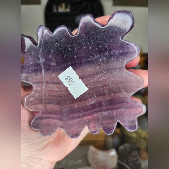 UV Reactive Purple Fluorite Mushroom Forest Crystal Carving - Picture 4 of 4